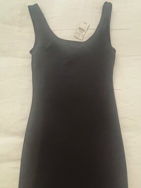 XS Wet Seal women's black mini bandeau tank ribbed dress